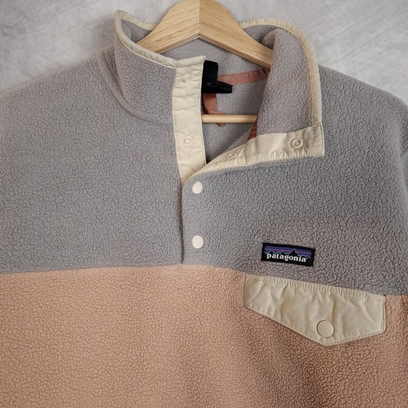Patagonia Jackets & Blazers - Patagonia Sweater Womens Large Gray Synchilla Snap-T Fleece Pullover Colorblock